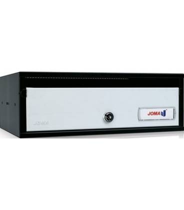 Buzón Lobby H3425- 82040U-cuerpo en acero electrocincado negro y puerta en acero electrocincado Inox Brillo AISI 340