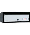 Buzón Lobby H3425- 82040U-cuerpo en acero electrocincado negro y puerta en acero electrocincado Inox Brillo AISI 340