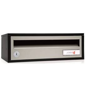  Buzón Indico h3425- 82300U-cuerpo en acero electrocincado negro y puerta en acero electrocincado Pintura Inox, (antihuellas)