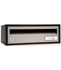  Buzón Indico h3425- 82300U-cuerpo en acero electrocincado negro y puerta en acero electrocincado Pintura Inox, (antihuellas)