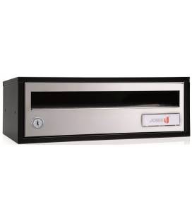 Buzón, Indico h3425- 82305U-cuerpo en acero electrocincado negro y puerta en acero electrocincado Inoxidable Brillo Aisi 430