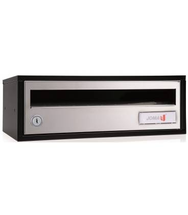 Buzón, Indico h3425- 82305U-cuerpo en acero electrocincado negro y puerta en acero electrocincado Inoxidable Brillo Aisi 430