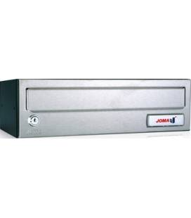 Buzón Kompact H360-81022- cuerpo en acero electrocincado negro y puerta en acero electrocincado Inox Mate AISI 304