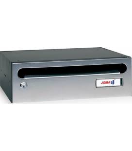 Buzón Hall 23- 03388- cuerpo de acero electrocincado negro y puerta en acero electrocincado Inox Brillo AISI 430