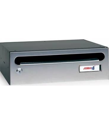 Buzón Hall 23- 03388- cuerpo de acero electrocincado negro y puerta en acero electrocincado Inox Brillo AISI 430