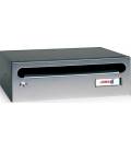 Buzón Hall 23- 03388- cuerpo de acero electrocincado negro y puerta en acero electrocincado Inox Brillo AISI 430