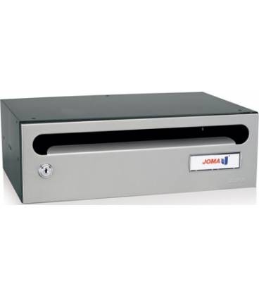 Buzón Hall 23- 03432- cuerpo de acero electrocincado negro y puerta en acero electrocincado Pintura Inox