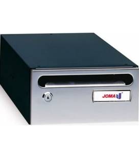 Buzón Hall 24- 03440- cuerpo de acero electrocincado negro y puerta en acero electrocincado Inox Brillo AISI 430