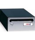 Buzón Hall 24- 03440- cuerpo de acero electrocincado negro y puerta en acero electrocincado Inox Brillo AISI 430