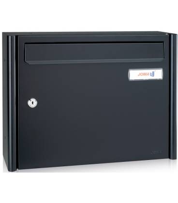 Buzón Joma, Column v404- 08096- cuerpo y puerta en acero electrocincado todo Negro, antivandálico.