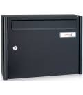 Buzón Joma, Column v404- 08096- cuerpo y puerta en acero electrocincado todo Negro, antivandálico.
