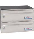 Buzones BTV Barajas 26346, cuerpo negro pintado y puerta color Inox Brillo G2