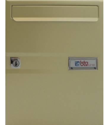 Buzones Btv, Venus 14409, cuerpo de acero negro pintado y puerta de Acero Arena Perla, apto para el interior