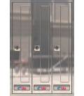 Buzones BTV Prisma Acceso Frontal 36330, cuerpo en acero negro pintado y puerta en acero Arena, G3. Carga Frontal.
