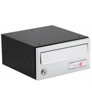 Buzón Joma, Ocean EVO H2425-82570, cuerpo negro de aluminio y puerta en Aluminio Anodizado, apto para el exterior e interior.