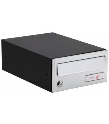 Buzón Joma, Ocean EVO H2425-82570, cuerpo negro de aluminio y puerta en Aluminio Anodizado, apto para el exterior e interior.