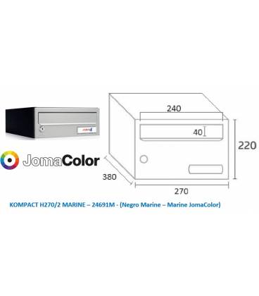Buzón KOMPACT H270/2 MARINE - 24691M- (Marine Negro- Marine JomaColor) apto para el interior-exterior