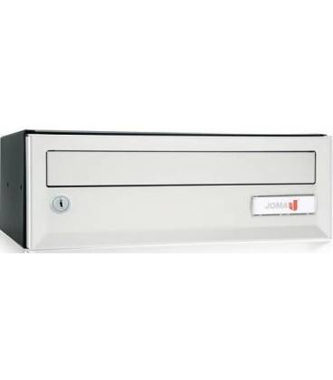 Buzón Artico H370 -03606- Con cuerpo en acero electrocincado Negro y puerta en acero electrocincado Inox Mate AISI 304