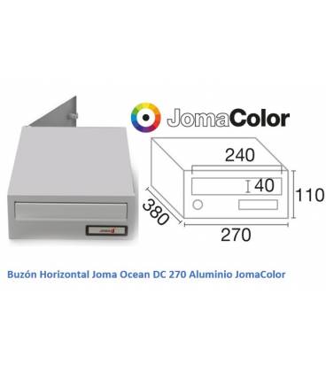 Buzón horizontal Ocean DC 270 / 90397 - cuerpo y puerta en Aluminio JomaColor, doble cara, apto para el exterior
