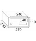 Dimensión de buzones Joma, Ocean DC 270, medidas mm: 270 base x 110 alto x 380 fondo 