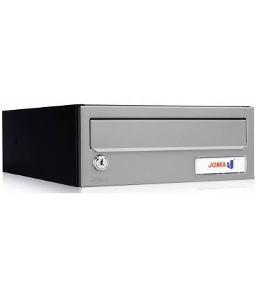 Buzón Joma, Kompact H270 - 81050, cuerpo de acero electrocincado Negro y puerta en acero electrocincado color Plata.