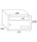 Medidas de Buzones Kompact H270/2 en mm: 270 base x 220 altura x 380 fondo