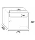 Medidas de Buzones Kompact H270/3 en mm: 270 base x 330 altura x 380 fondo