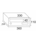Medidas de Buzones Kompact H360, en mm: 360 base x 110 altura x 250 fondo