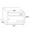 Medidas de Buzones Kompact H360/2, en mm: 360 base x 220 altura x 250 fondo (Doble altura)