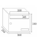 Medidas de Buzones Kompact H360/3, en mm: 360 base x 330 altura x 250 fondo (triple altura)