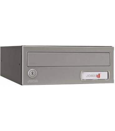 Buzón Kompact Push H270- 83108-cuerpo en acero electrocincado Negro y puerta en acero electrocincado Plata