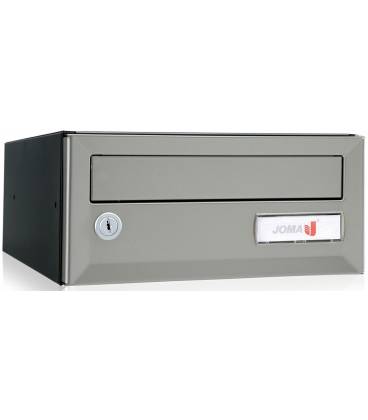 Buzón Joma, Artico Push H275- 03636- con cuerpo en acero electrocincado Negro y puerta en acero electrocincado Plata
