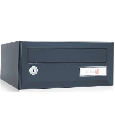 Buzón Joma. Artico Push H275- 03637-con cuerpo en acero electrocincado Negro y puerta en acero electrocincado Antracita