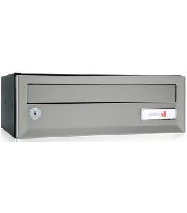 Buzón Artico Push H370 -03611- Cuerpo en acero electrocincado negro y puerta de acero electrocincado Plata