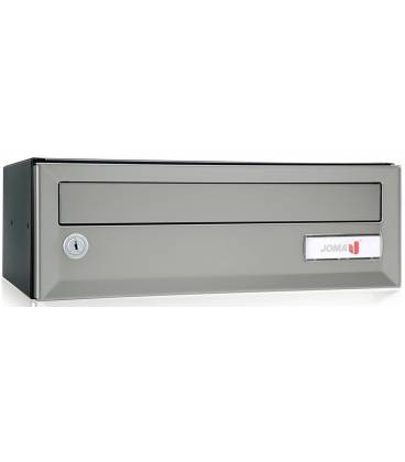 Buzón Artico Push H370 -03611- Cuerpo en acero electrocincado negro y puerta de acero electrocincado Plata