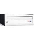 Buzón Stone Push -80113- cuerpo en acero electrocincado-Negro y puerta en aluminio Blanco / Blanco