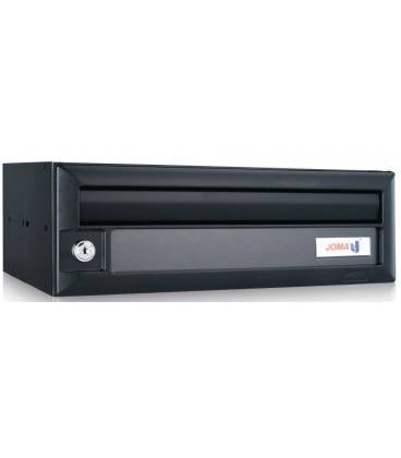Buzón Joma, Stone Push -80126- Cuerpo en acero electrocincado Negro y Puerta en aluminio Negro