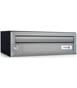 Buzón Stone Push -80128- cuerpo en acero electrocincado Negro y puerta en aluminio Plata