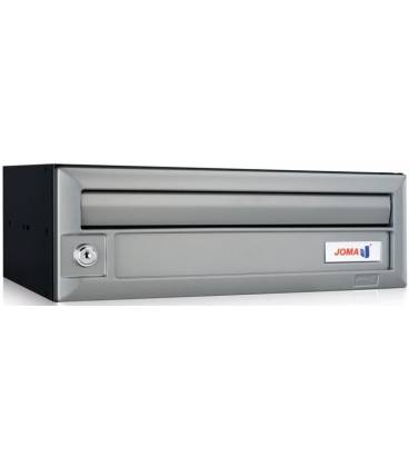 Buzón Stone Push -80128- cuerpo en acero electrocincado Negro y puerta en aluminio Plata