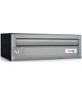 Buzón Stone Push -80128- cuerpo en acero electrocincado Negro y puerta en aluminio Plata