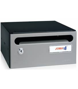 Buzón Hall 20- 03203- cuerpo de acero electrocincado negro y puerta en acero electrocincado plata