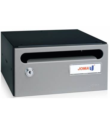 Buzón Hall 20- 03203- cuerpo de acero electrocincado negro y puerta en acero electrocincado plata