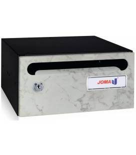 Buzón Hall 20- 03406- cuerpo de acero electrocincado negro y puerta en acero electrocincado Mármol