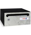 Buzón Hall 20- 03406- cuerpo de acero electrocincado negro y puerta en acero electrocincado Mármol