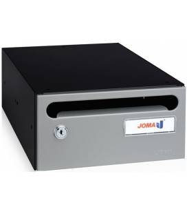 Buzón Hall 24- 03281- cuerpo de acero electrocincado negro y puerta en acero electrocincado Plata