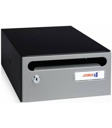 Buzón Hall 24- 03281- cuerpo de acero electrocincado negro y puerta en acero electrocincado Plata