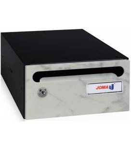 Buzón Hall 24- 03449- cuerpo de acero electrocincado negro y puerta en acero electrocincado Mármol