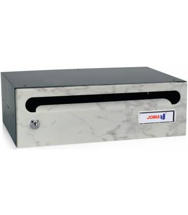 Buzón Hall 23- 03422- cuerpo de acero electrocincado negro y puerta en acero electrocincado Mármol