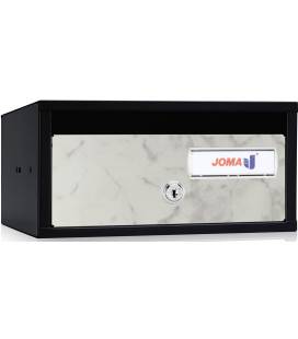Buzón Joma, Lobby H2425- 82051-cuerpo en acero electrocincado negro y puerta en acero electrocincado Mármol