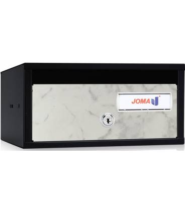 Buzón Joma, Lobby H2425- 82051-cuerpo en acero electrocincado negro y puerta en acero electrocincado Mármol